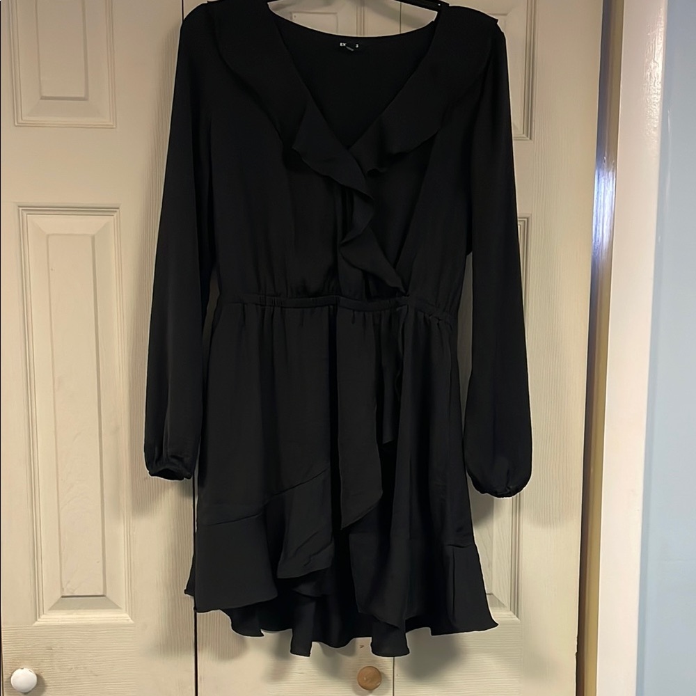 Elegant Black Ruffle Dress